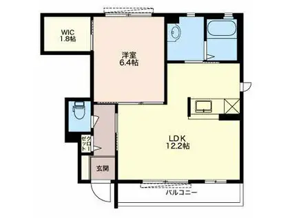 ルミエールN A(1LDK/1階)の間取り写真