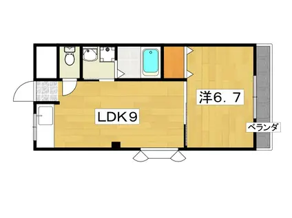 MKハイツ(1LDK/5階)の間取り写真