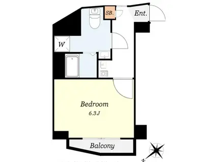 ライオンズマンション目黒不動前(1K/5階)の間取り写真