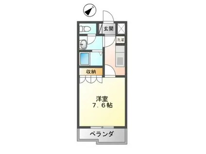 ハイツ・ルミナス(1K/2階)の間取り写真