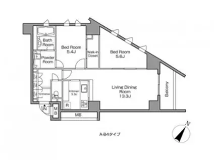 レジディアタワー中目黒 17階(2LDK/17階)の間取り写真