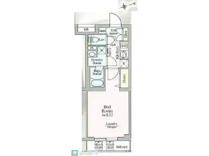 アイル プレミアム西新宿(1K/1階)の間取り写真