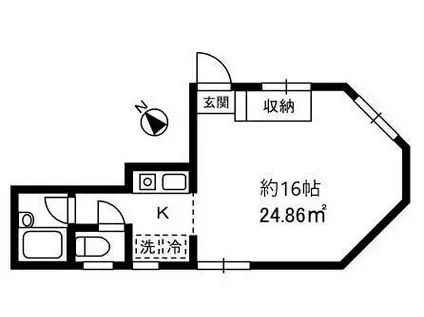 マイルーム赤坂PART1(1K/1階)の間取り写真