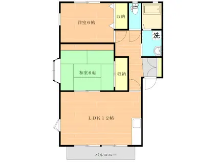 パルコート近見(2LDK/1階)の間取り写真