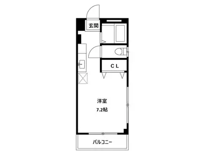 フィーユヴェール(ワンルーム/2階)の間取り写真