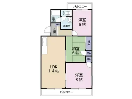 グレイス六番館(3LDK/1階)の間取り写真