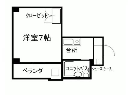 KUWADA(1K/6階)の間取り写真