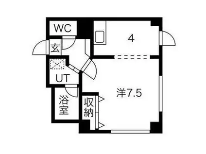 OMレジデンス北17条(1LDK/4階)の間取り写真