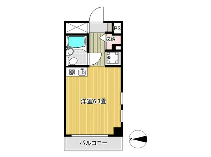 ブールヴァル南林間(ワンルーム/4階)の間取り写真