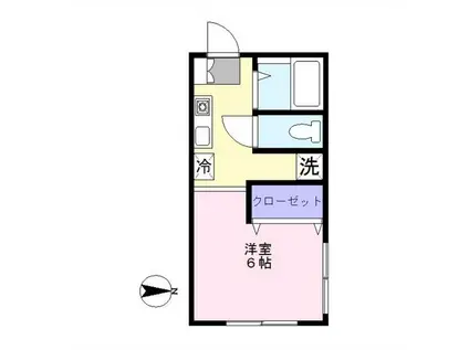 ハイツベル(1K/2階)の間取り写真