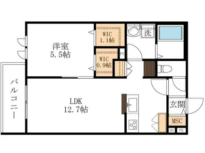 ポルトボヌールコトホギ(1LDK/3階)の間取り写真