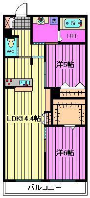 ヴァン ブリエ(2LDK/4階)の間取り写真