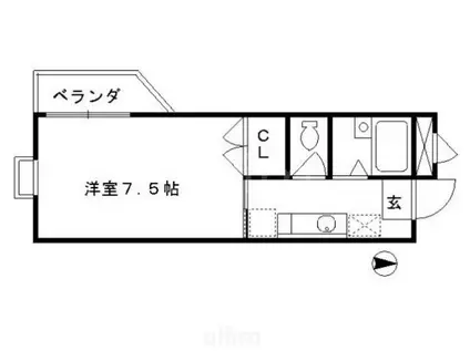 ミッシング N.M(1K/1階)の間取り写真