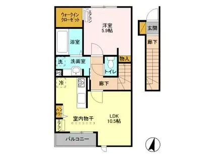 セジュール パルフェ(1LDK/2階)の間取り写真