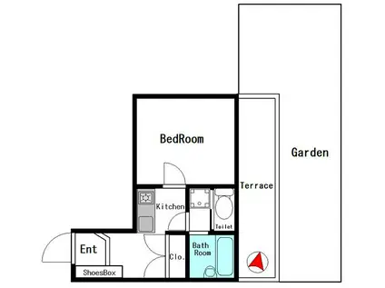 菱和パレス駒沢大学(1K/1階)の間取り写真