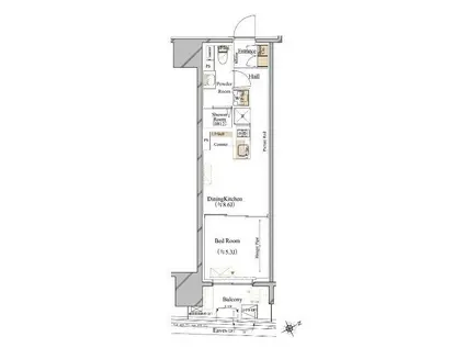 ブランシエスタ浅草蔵前(1LDK/8階)の間取り写真