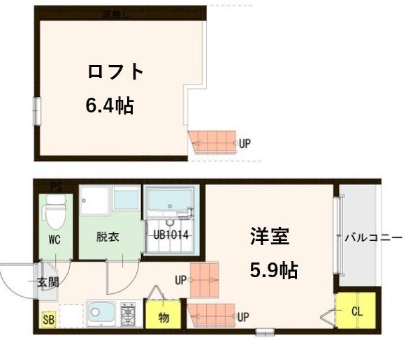 RETINA太子堂II(1K/1階)の間取り写真