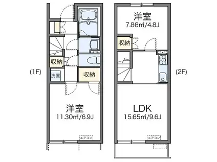 レオネクスト下久保(2LDK/1階)の間取り写真