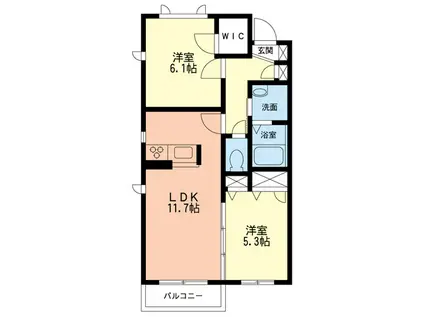 パストラーレ(2LDK/2階)の間取り写真
