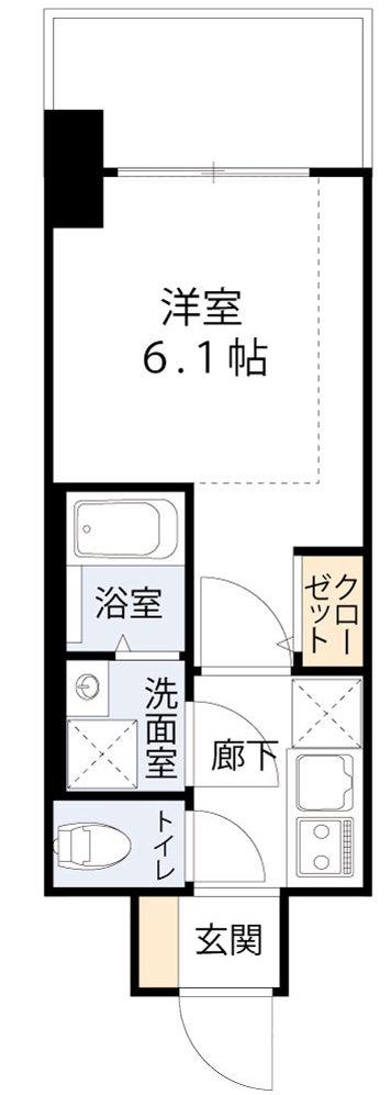 JMFレジデンス都島(1K/4階)の間取り写真