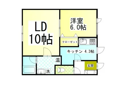 LUMINA(1LDK/2階)の間取り写真