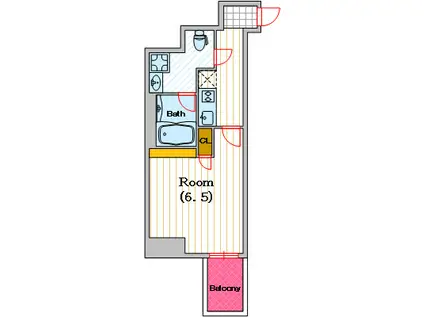 クレビオス南堀江(1K/6階)の間取り写真