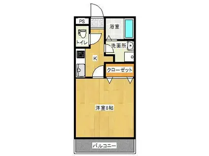 飯野フラッツ(1K/3階)の間取り写真