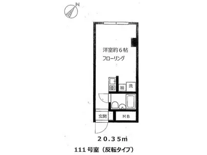 ディアプラザ根津(ワンルーム/1階)の間取り写真