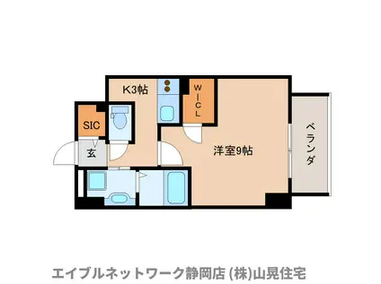 アガティス東静岡(ワンルーム/4階)の間取り写真