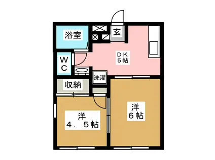 センチュリーハイム(2DK/1階)の間取り写真