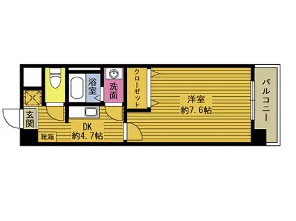 フローラ碩田(1DK/5階)の間取り写真