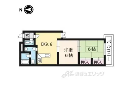 シャルル大津(2DK/2階)の間取り写真