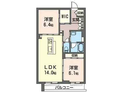 パルテール(2LDK/2階)の間取り写真