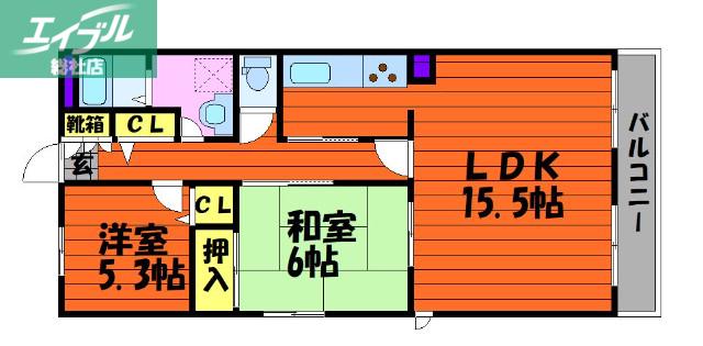 グランメゾンKS(2LDK/3階)の間取り写真