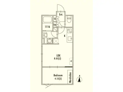 GRAN PASEO大崎戸越銀座(1LDK/3階)の間取り写真