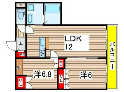 BRANCHE(2LDK/1階)の間取り写真