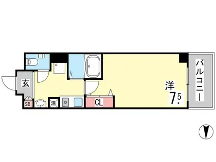 サンコーウィズダムスクウェア(1K/9階)の間取り写真