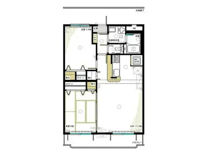 グランタツインオーケイ(2LDK/2階)の間取り写真