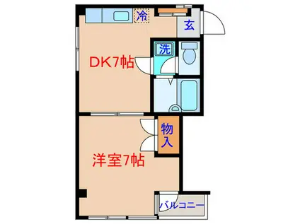 サウイーストシゲタ(1DK/3階)の間取り写真