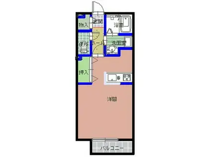 アークM(1K/1階)の間取り写真