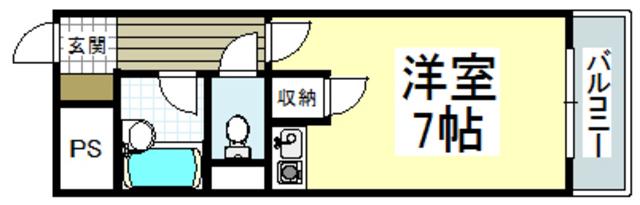 メゾン揺光(ワンルーム/1階)の間取り写真