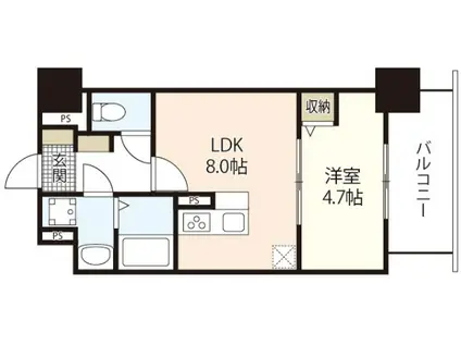MAYFAIR田町PREMIUM(1LDK/10階)の間取り写真