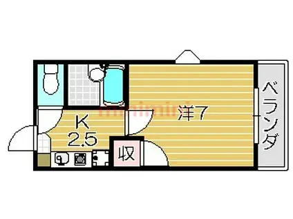 ランフィニ(1K/2階)の間取り写真