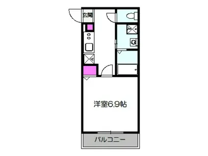 平野区長吉井戸(1K/2階)の間取り写真