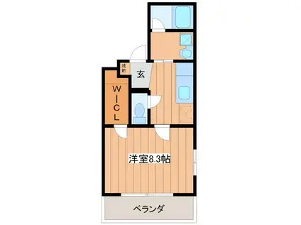 リュミエールIII(1K/3階)の間取り写真