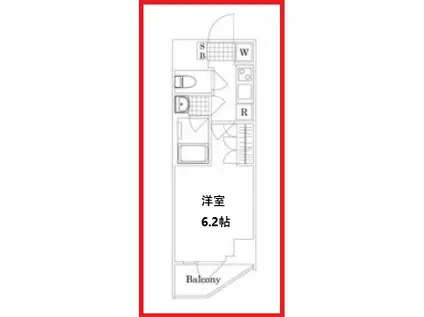 ディップス亀有駅前(1K/8階)の間取り写真