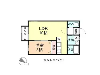 NCOLOR.II(1LDK/1階)の間取り写真