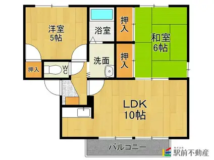 ファミール大藤A棟(2LDK/2階)の間取り写真