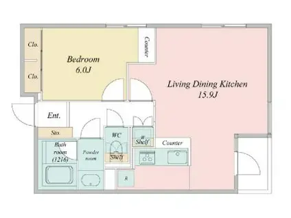 ローレルフラット(1LDK/3階)の間取り写真