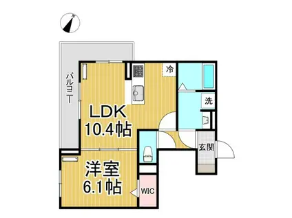 アベニール(1LDK/2階)の間取り写真